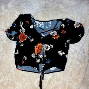 Black Floral Tee